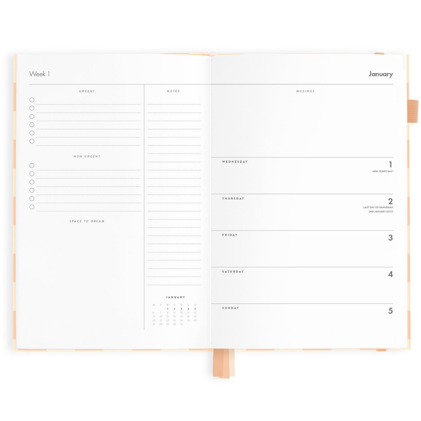 Fox & Fallow 2025 A5 Horizontal Planner - Salmon Check