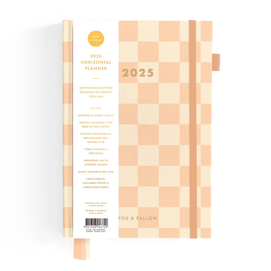 Fox & Fallow 2025 A5 Horizontal Planner - Salmon Check